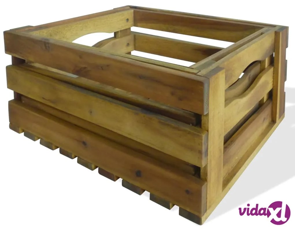 vidaXL Cassetta per Mele Set 2 pz in Legno Massello di Acacia