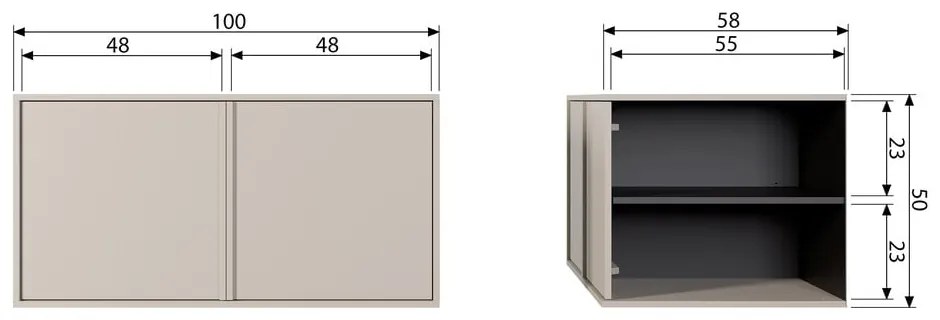 Armadio modulare in legno di pino crema 100x50 cm Daily - vtwonen