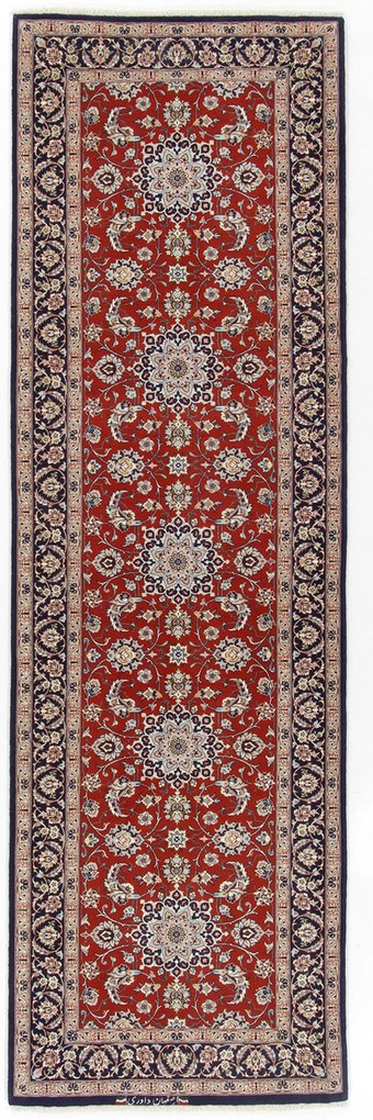 Isfahan Tappeto 260 x 80 (Iran) Annodato A Mano