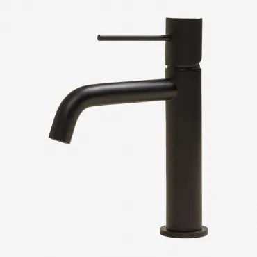 Rubinetto Lavabo Orveta In Ottone Nero & ↑20 Cm - Sklum