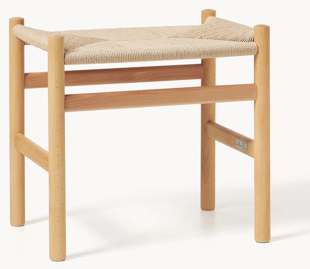 Sgabello con seduta intrecciata a mano CH53