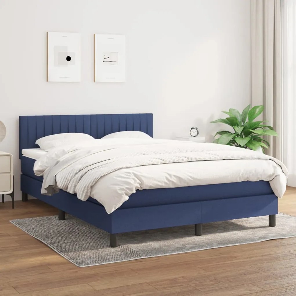 Giroletto A Molle Con Materasso Blu 140x190 Cm İn Tessuto /