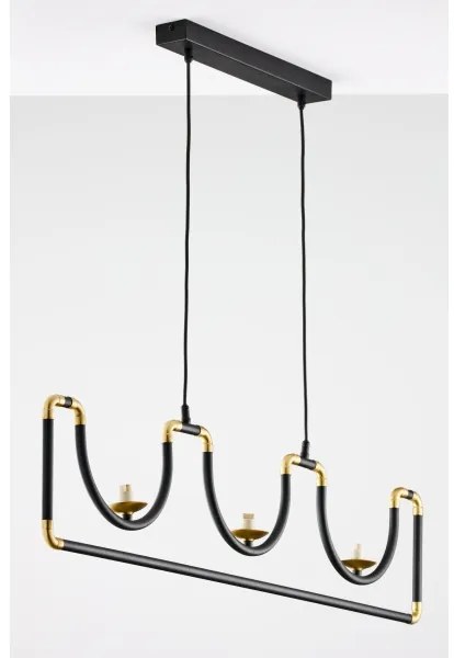 Jupiter 1990 - Lampadario a sospensione con filo HANZA 3xG9/10W/230V nero/oro