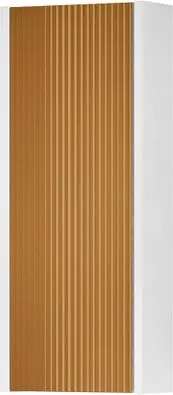 Pensile bagno Niwa cannettato laccato opaco bianco con vetro senape, 1 anta P17 x L30 x H78.5 cm