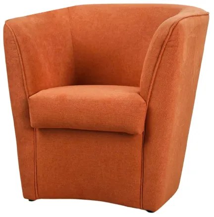 Poltrona moderna arancio in tessuto antimacchia imbottita