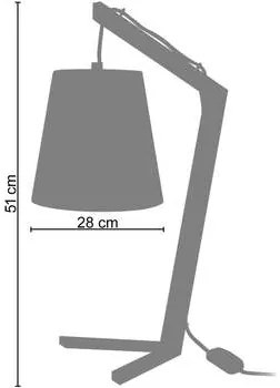 Tosel  Lampade d’ufficio lampada da comodino tondo legno naturale e grigio  Tosel