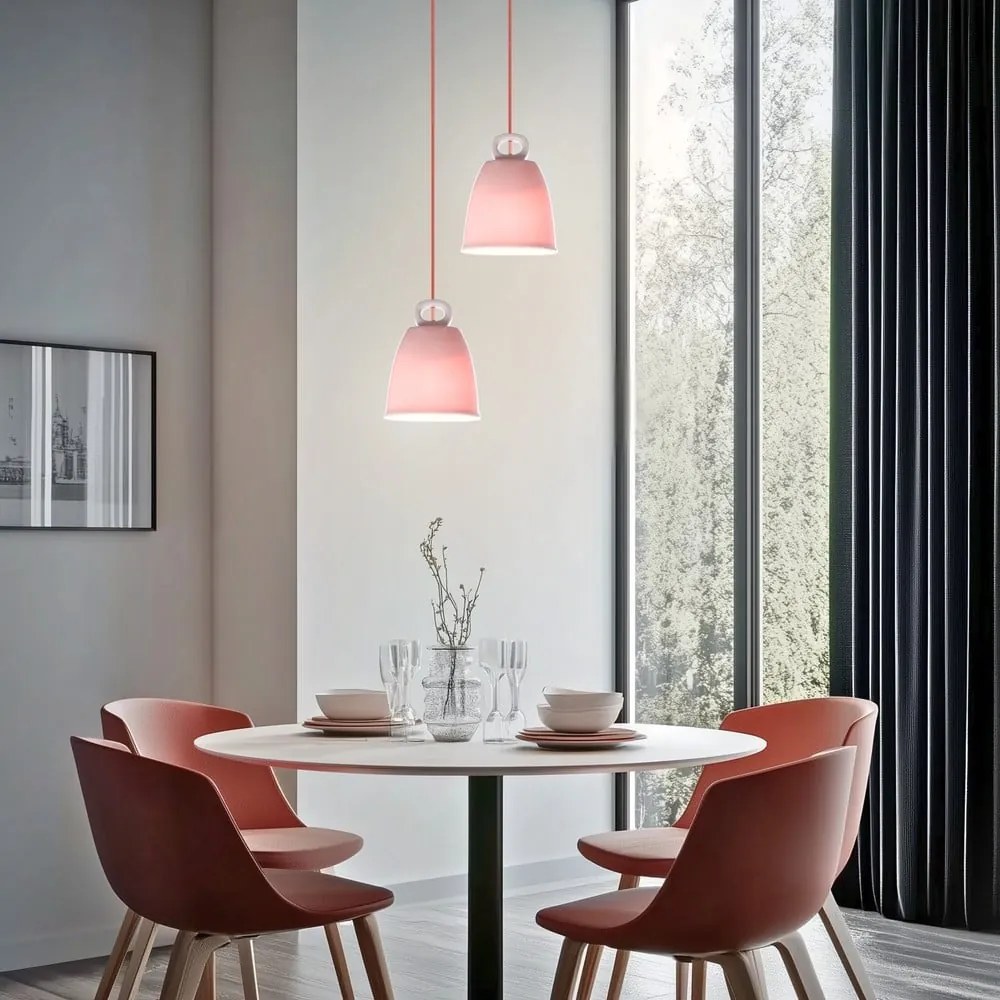 Lampadario rosa con paralume in ceramica Sewilla – Candellux Lighting