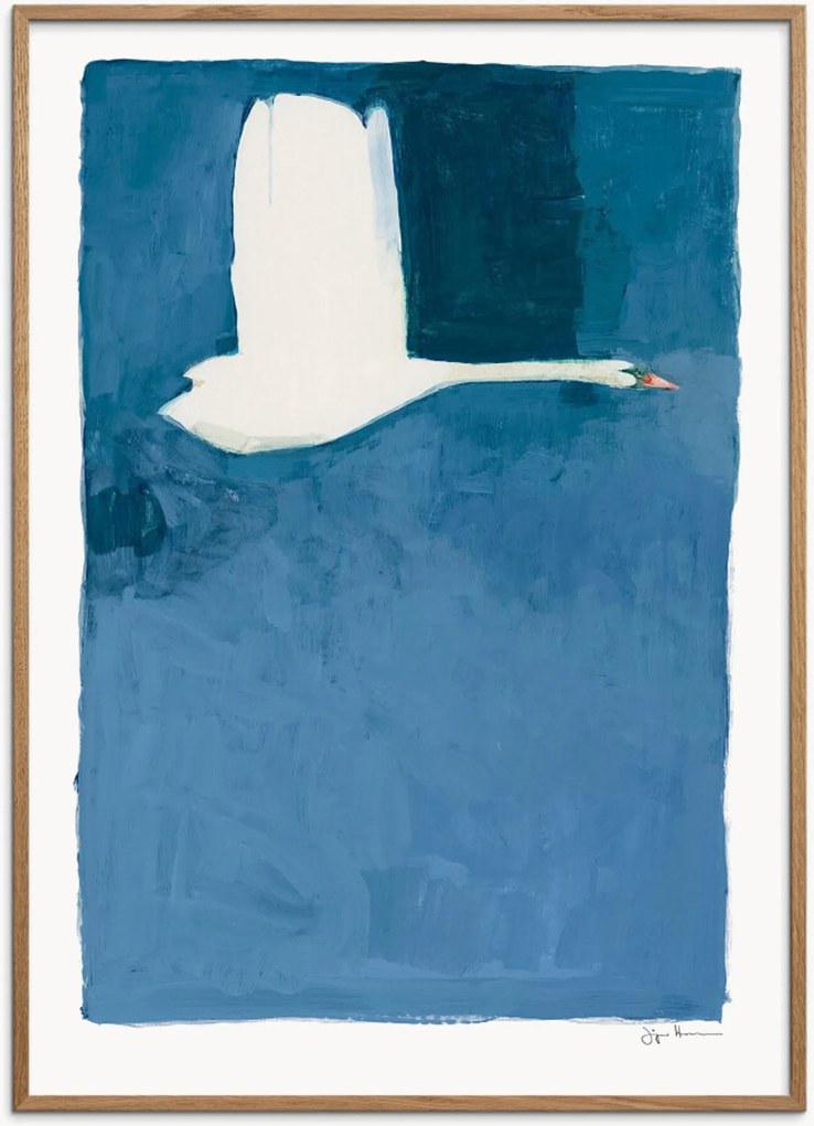 Poster incorniciato in legno di quercia The Swan