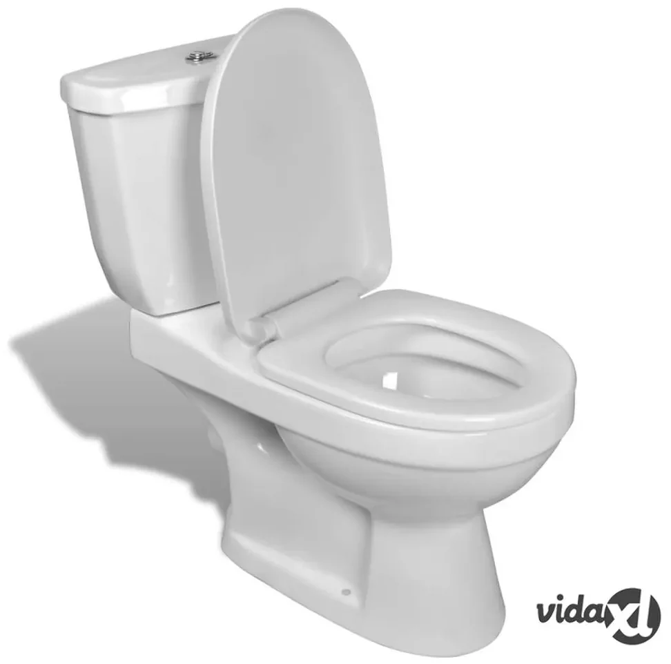 vidaXL Vaso WC in Ceramica da Bagno ad Angolo Bianco