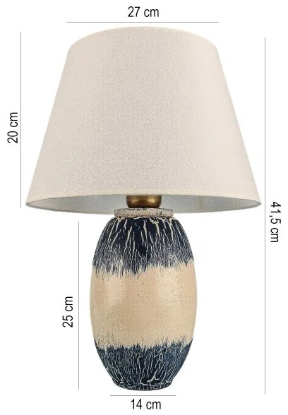 Lampada da tavolo RAMZES 1xE27/40W/230V beige/blu