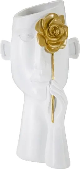 Vaso Face Con Fiore Cm 14X13X27