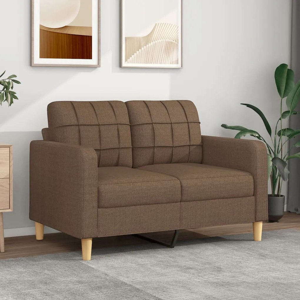 Divano A 2 Posti Marrone 120 Cm İn Tessuto /