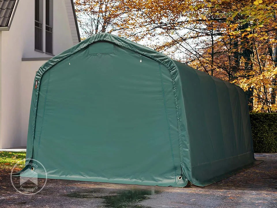 TOOLPORT 3,3x6,0m tenda garage, PRIMEtex 2300, verde scuro, con statica (sottofondo in terra) - (49680)