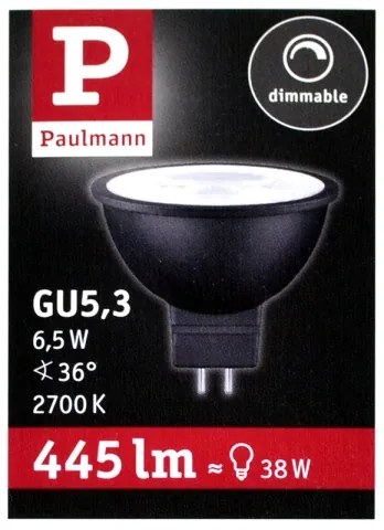 Lampadina LED per riflettore dimmerabile GU5,3/6,5W/12V 2700K - Paulmann 28757