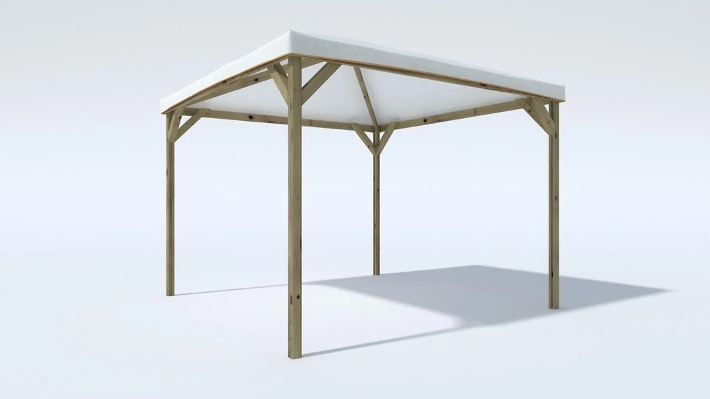 Gazebo Joy in legno massello struttura naturale, copertura bianco L 300 x P 292 x H 265 cm