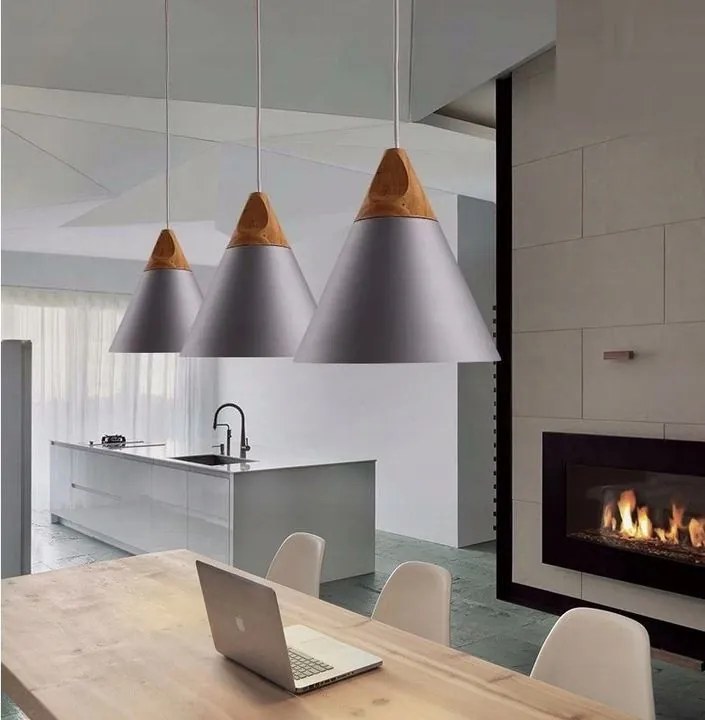 Lampada da soffitto pensile Scandi A Grigio