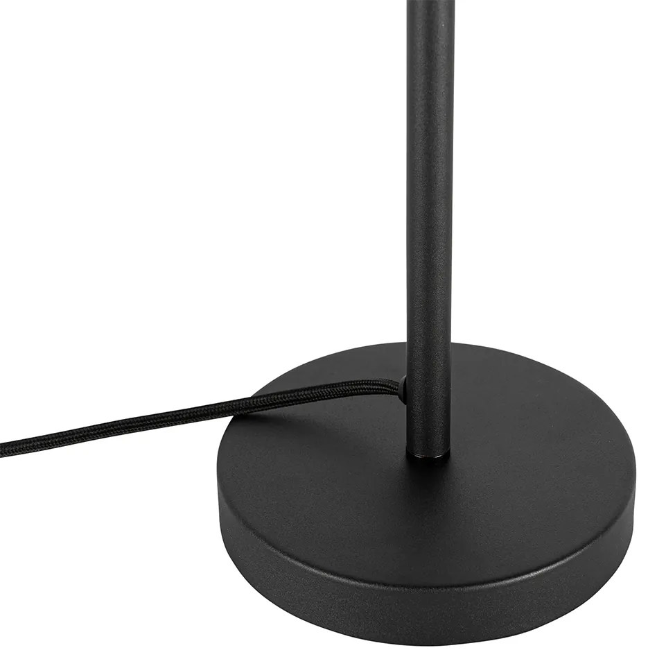 Lampada da tavolo Art Déco nera con vetro ambrato - Bizle