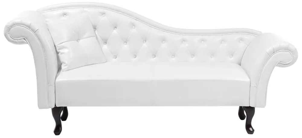 Chaise longue vintage sinistra in pelle sintetica bianca LATTES Beliani