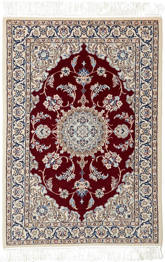 Nain Tappeto persiano 90 x 70 Rosso (Iran) Annodato A Mano