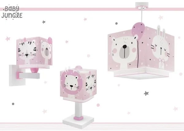 Dalber 63111S - Lampada per bambini JUNGLE 1xE14/8W/230V rosa