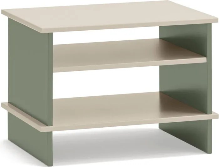 Comodino verde/color crema con ripiani Inari – Teulat