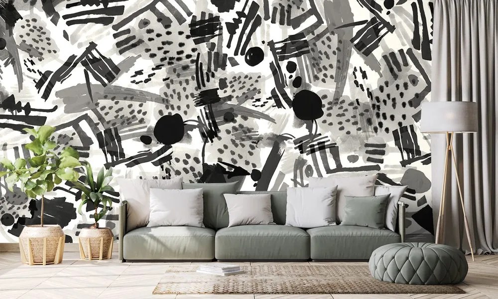 Carta da parati – Pop art astratto in bianco e nero