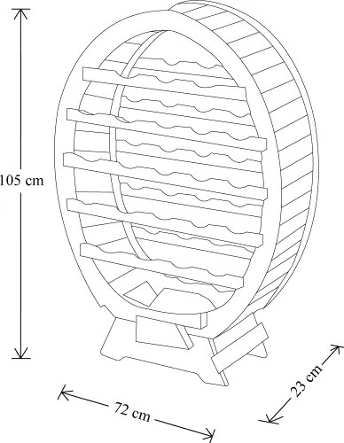 Cantinetta porta bottiglia in legno botte 30 POSTI