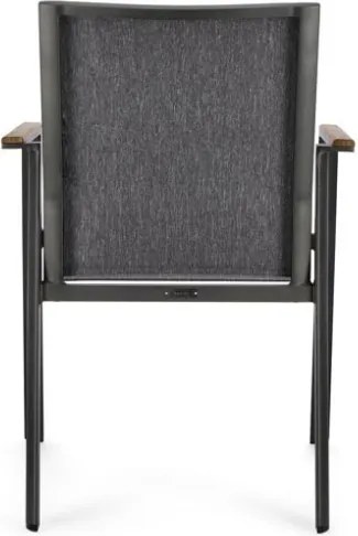 Sedia Da Esterno In Alluminio E Textilene Con Braccioli Cameron Antracite Bizzotto