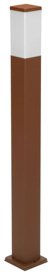 Paletto da Giardino 100cm Acciaio Inox CORTEN  IP54 Squadrato Base E27 Colore Corten