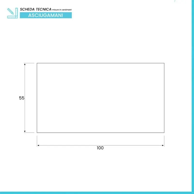 Asciugamani ospite per bagno 55x100 cm nero in cotone 100%