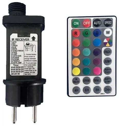 LED RGB Catena da esterno STRING 13 m 15xLED/0,5W/230V IP44