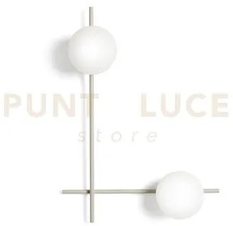 Mikado lampada da parete o soffitto 2 luci cipria  e bianco opaco a...