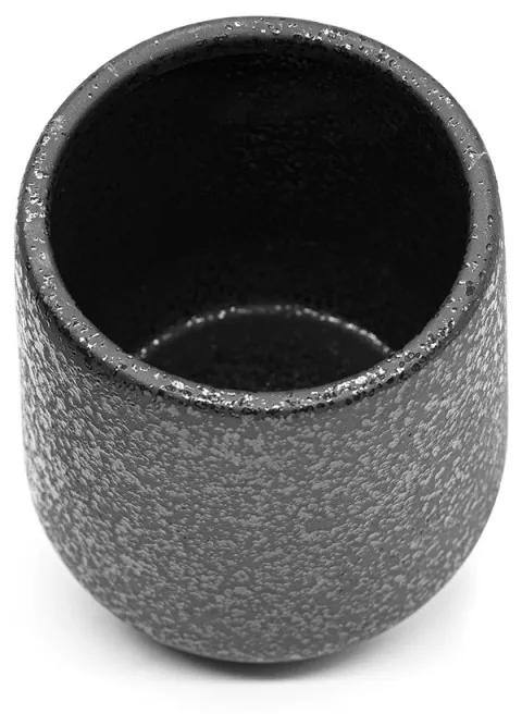 Portaspazzolino in ceramica nero con effetto glitter