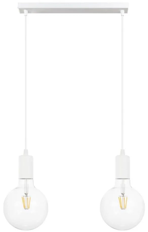 Lampadario a sospensione con filo MIROS 2xE27/60W/230V bianco