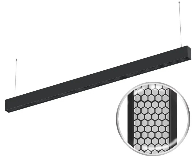 Lampada Lineare LED Sospesa 40W 120cm con driver Philips Bianca o nera Colore Bianco Variabile CCT, Colore del corpo Nero