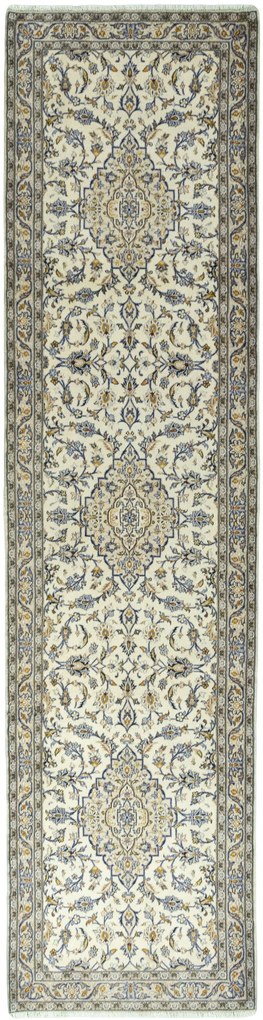 Kashan Tappeto 400 x 100 Beige (Iran) Annodato A Mano