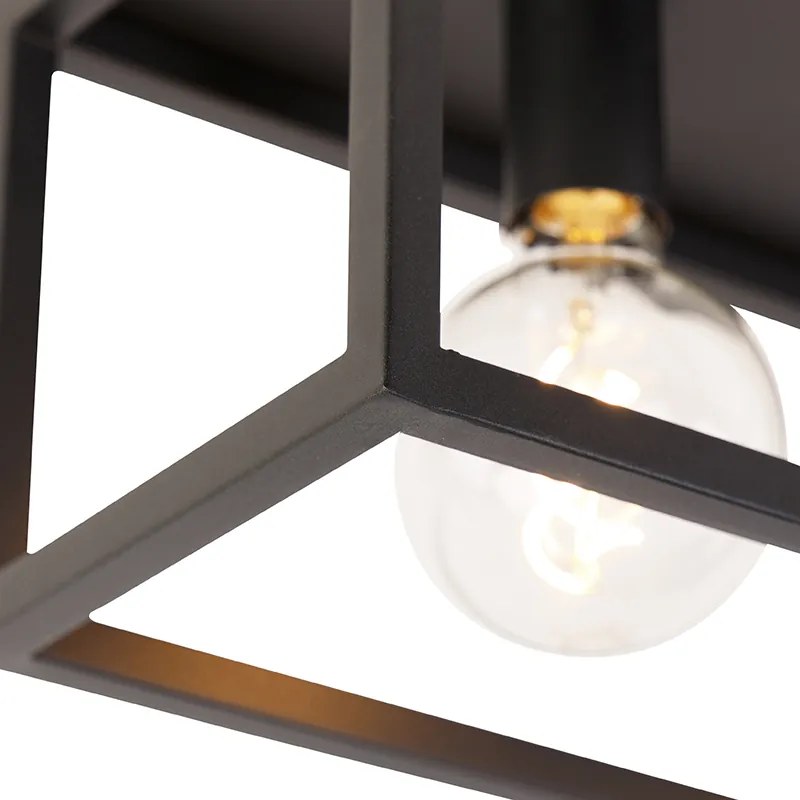 Plafoniera industriale nera 99,5 cm 4 luci - Cage
