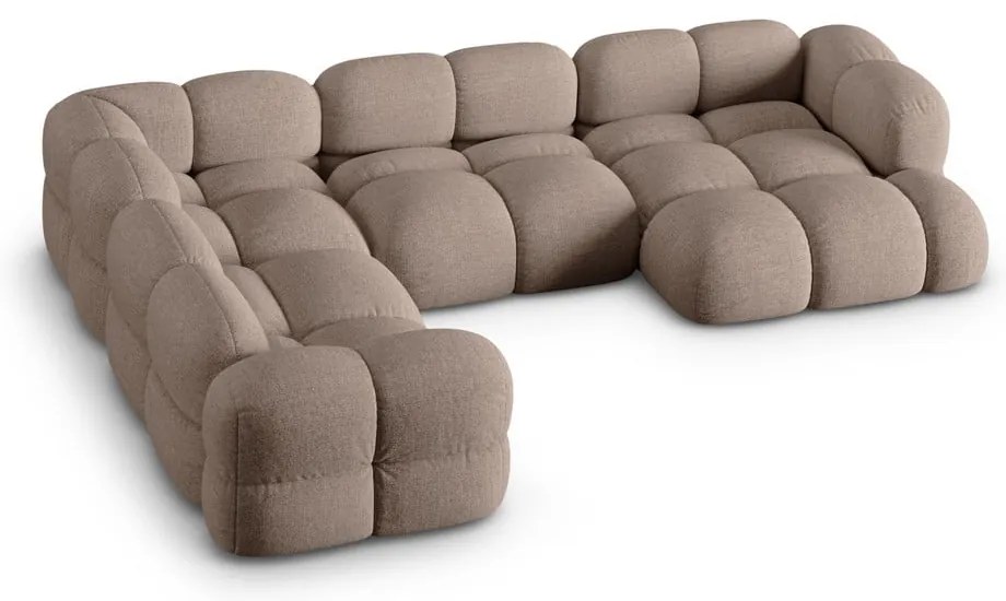 Divano angolare marrone (con penisola a sinistra/a U) Loretto – Cosmopolitan Design