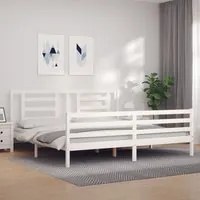 Giroletto Testiera Bianco Super King Size in Legno Massellocod mxl 81252