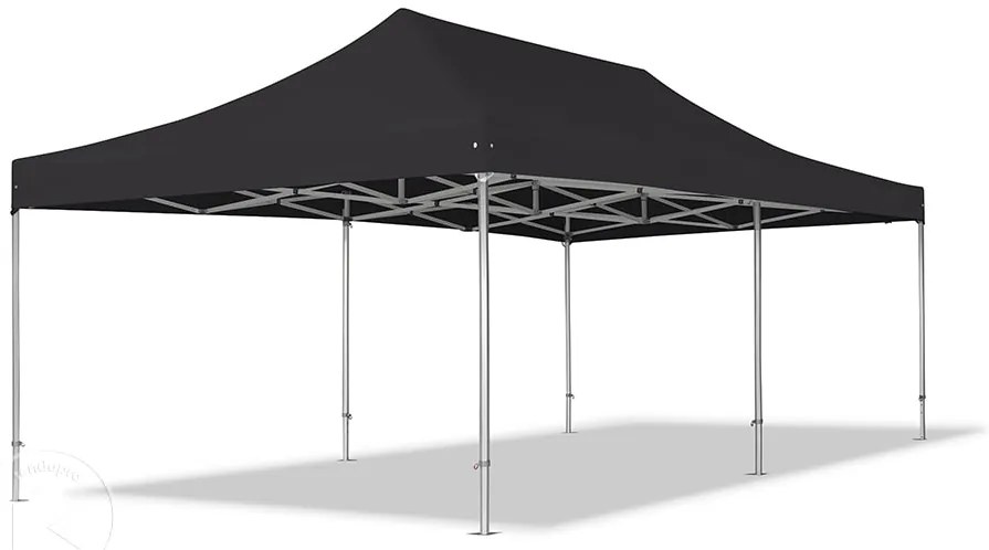 TOOLPORT 4x8m gazebo pieghevole PES con laterali, PROFESSIONAL alluminio, nero - (581980)