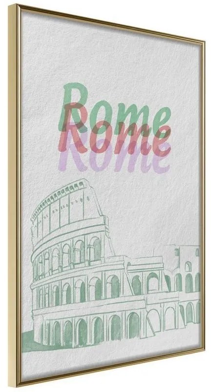 Poster  Pastel Rome  Cornice Quadri Cornice d'oro, Larghezza x Altezza Home decor 20x30