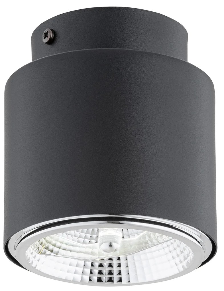 Plafoniera Moderna 1 Luce Faretto Ptah In Acciaio Nero