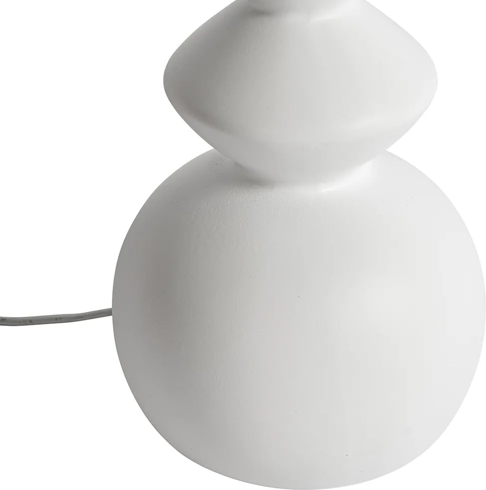 Lampada da tavolo di design con paralume in velluto bianco verde con oro 25 cm - Alisia