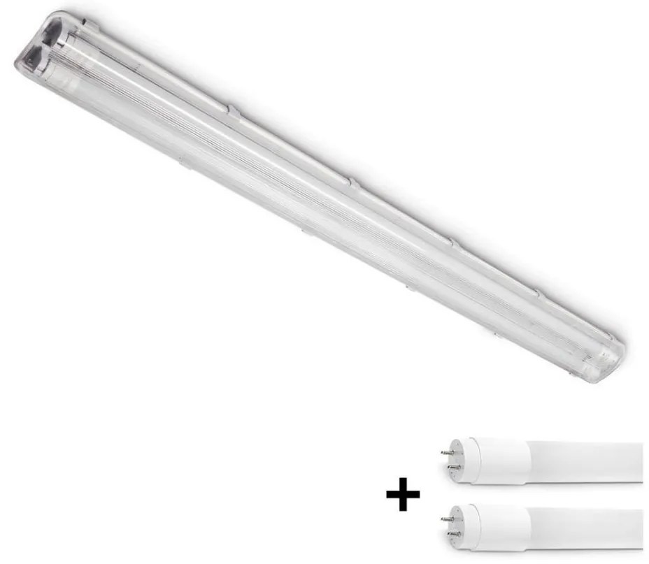 Brilagi -Lampada fluorescente tecnica LED OPTIMA T8 2xG13/18W/230V 6500K IP65 128 cm