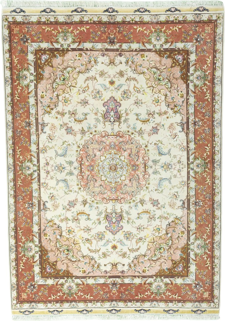 Tabriz Tappeto persiano 150 x 210 Beige (Iran) Annodato A Mano