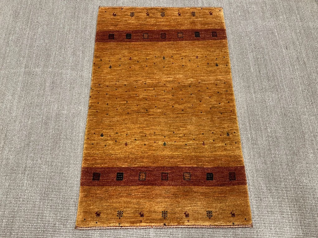 Loribaft Tappeto 80x140 Giallo (Iran) Annodato A Mano