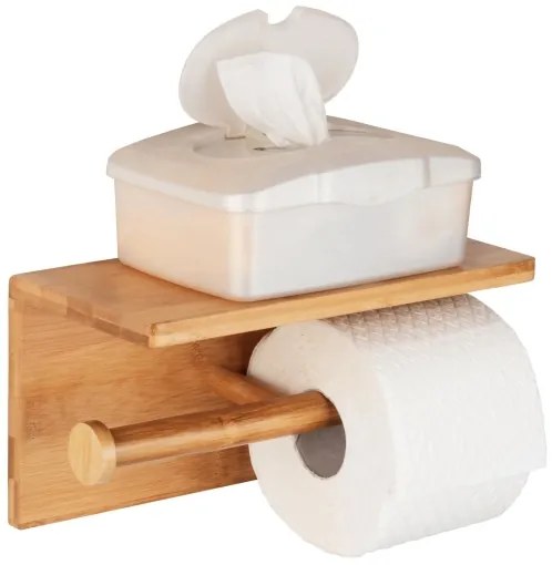 WENKO 24745100 - Portarotolo per carta igienica BAMBUSA 25x13 cm marrone