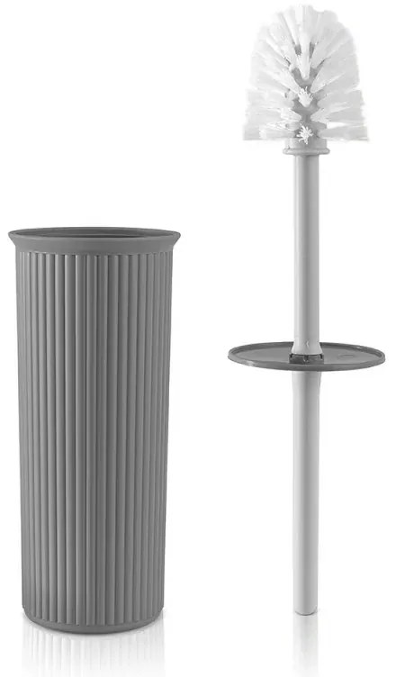 Portascopino WC in plastica Soft Touch Grigio antracite serie Jinko