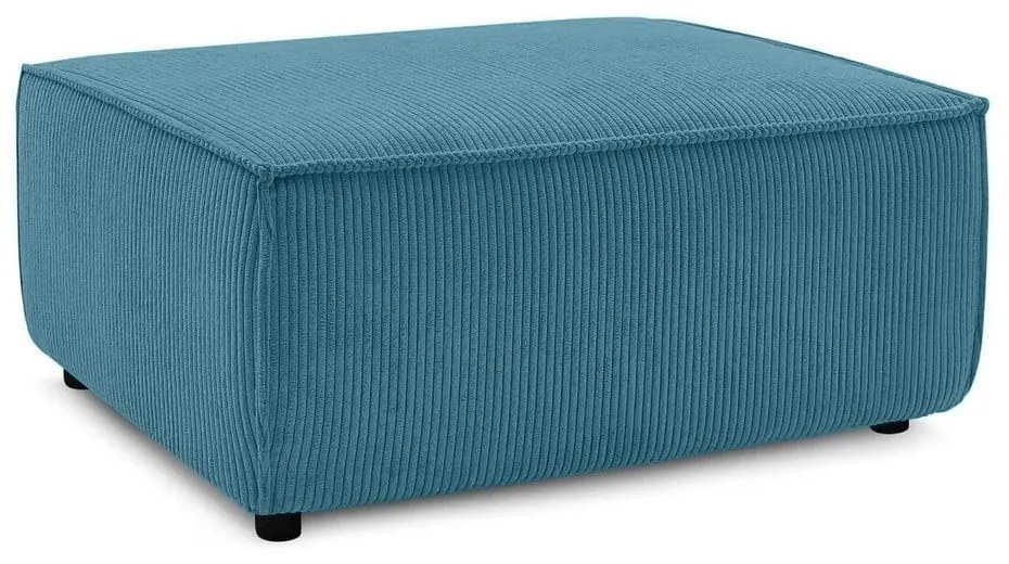 Poggiapiedi turchese con rivestimento in velluto a coste Nihad – Bobochic Paris