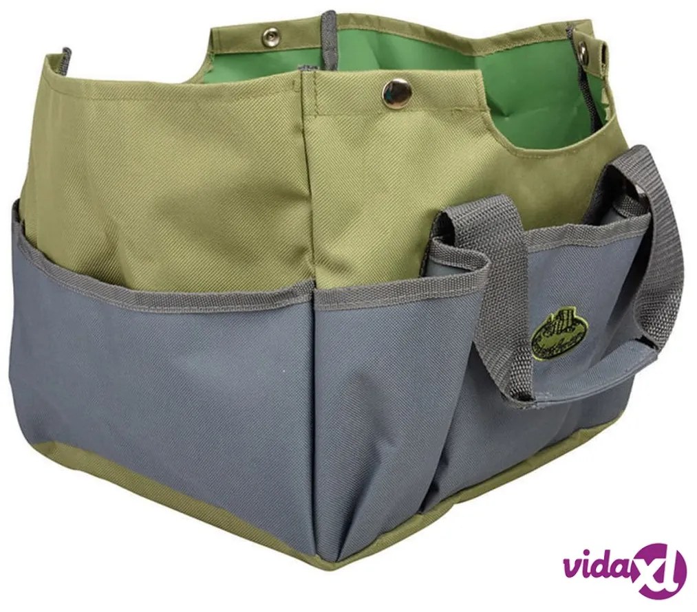 Esschert Design Sgabello e Borsa Portautensili Grigio GT85